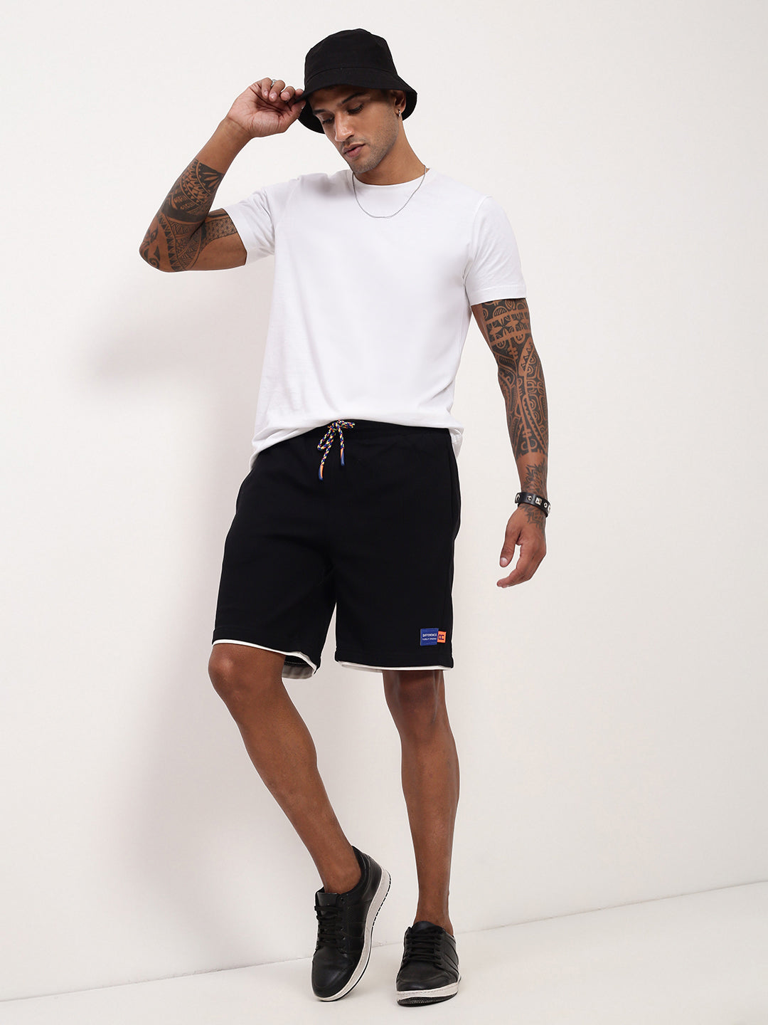 Men's Black Cotton Shorts