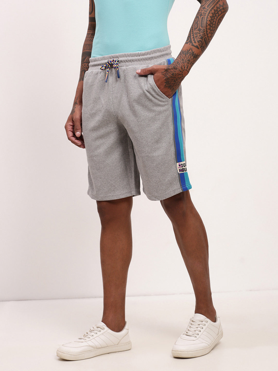 Men's Grey Cotton Shorts