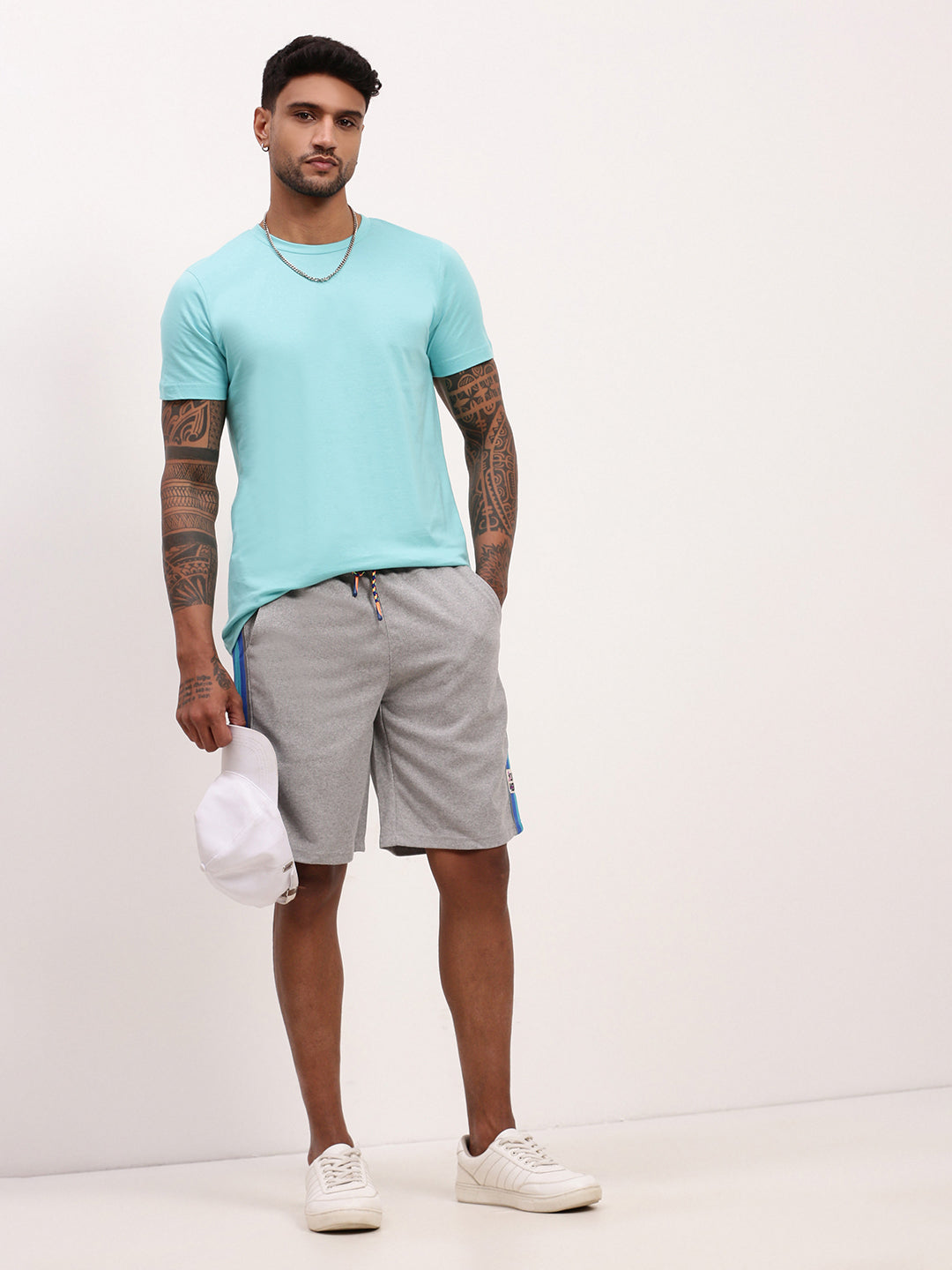 Men's Grey Cotton Shorts
