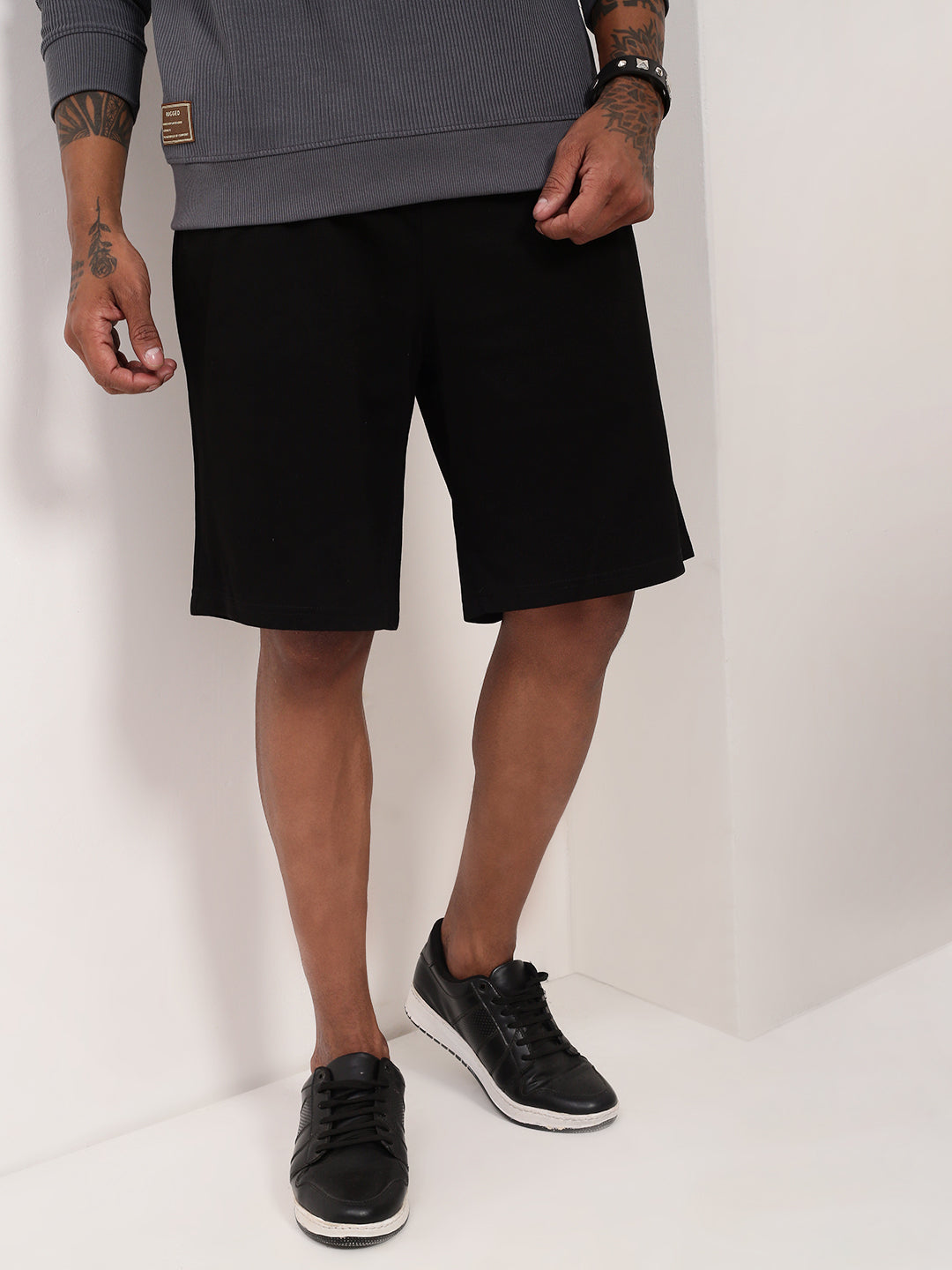 Men's Black Relaxed Fit Shorts