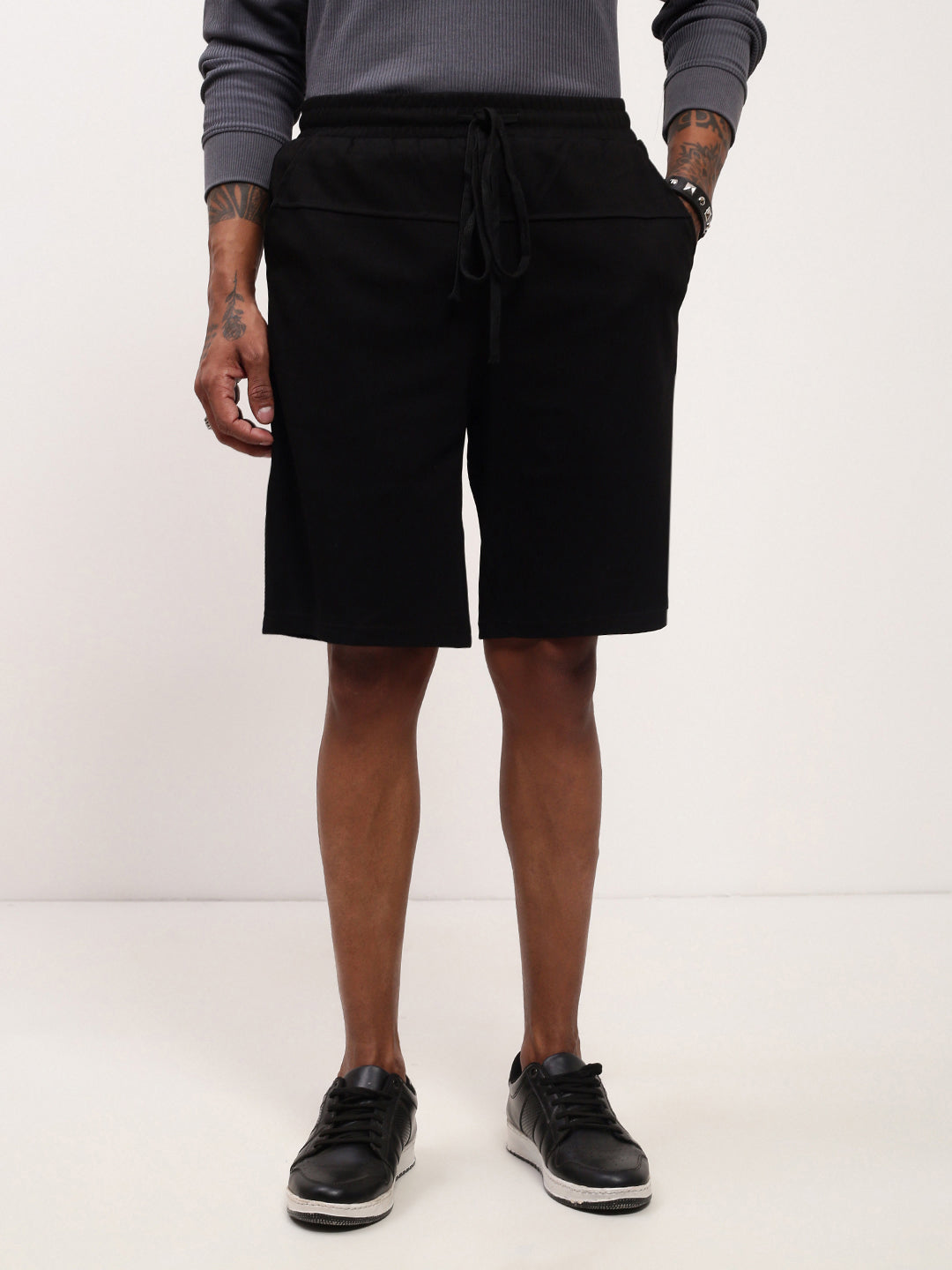 Men's Black Relaxed Fit Shorts