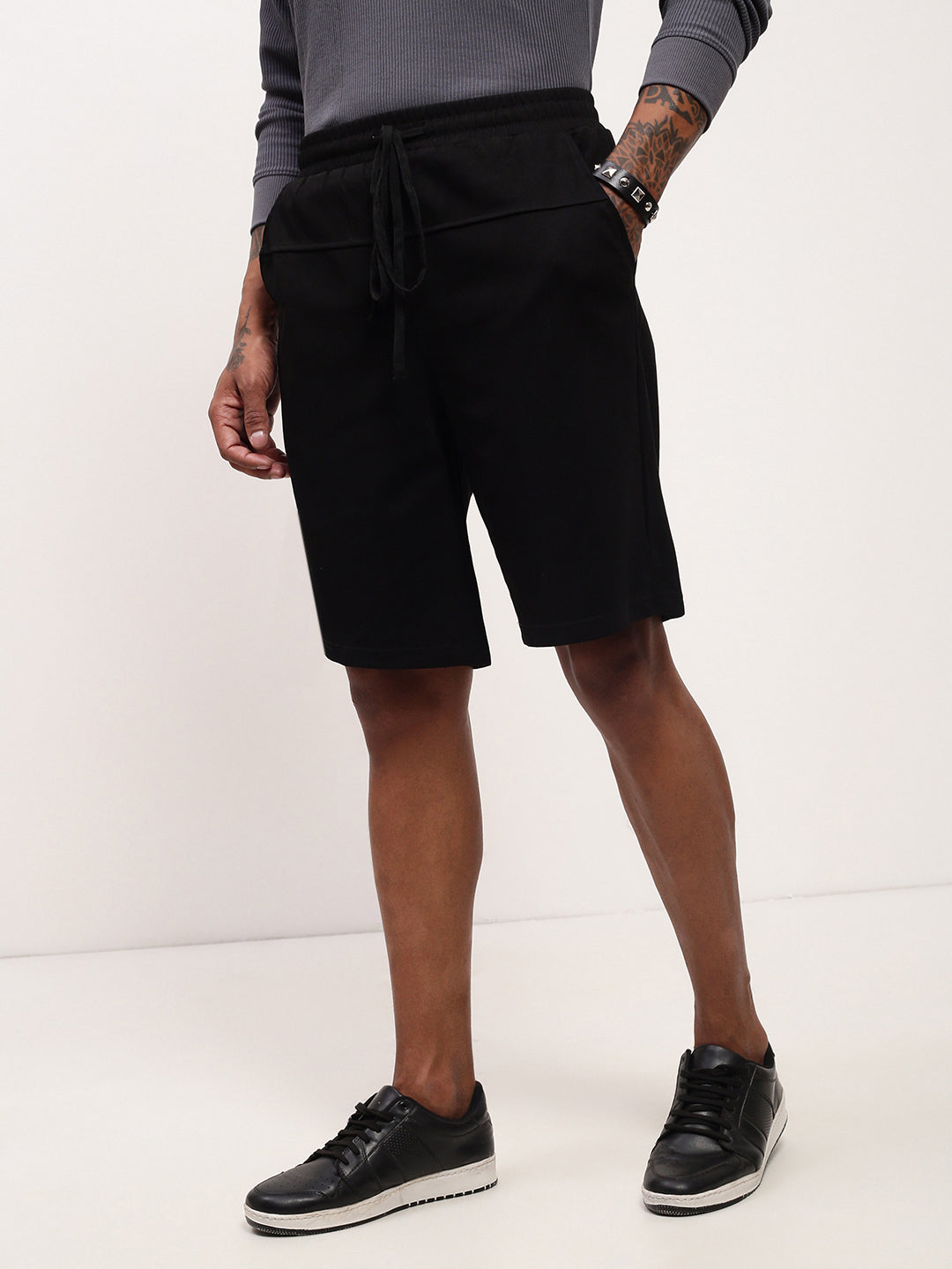 Men's Black Relaxed Fit Shorts