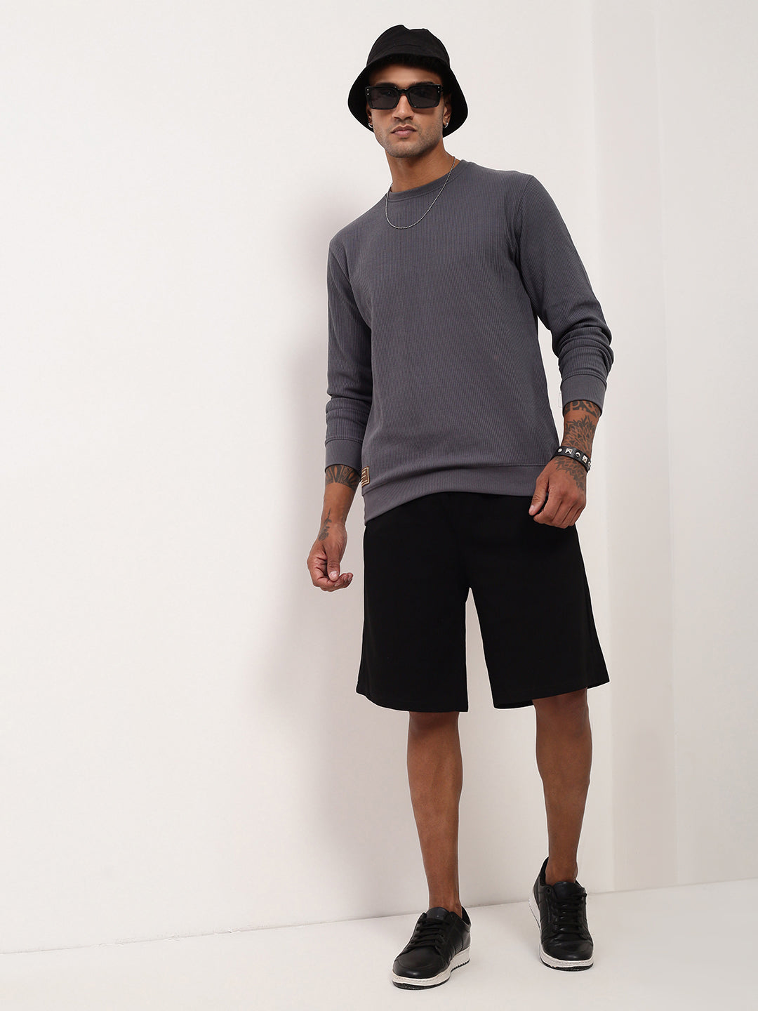 Men's Black Relaxed Fit Shorts
