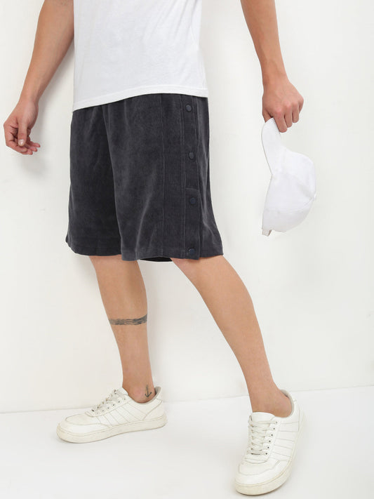Men's Grey Solid Shorts