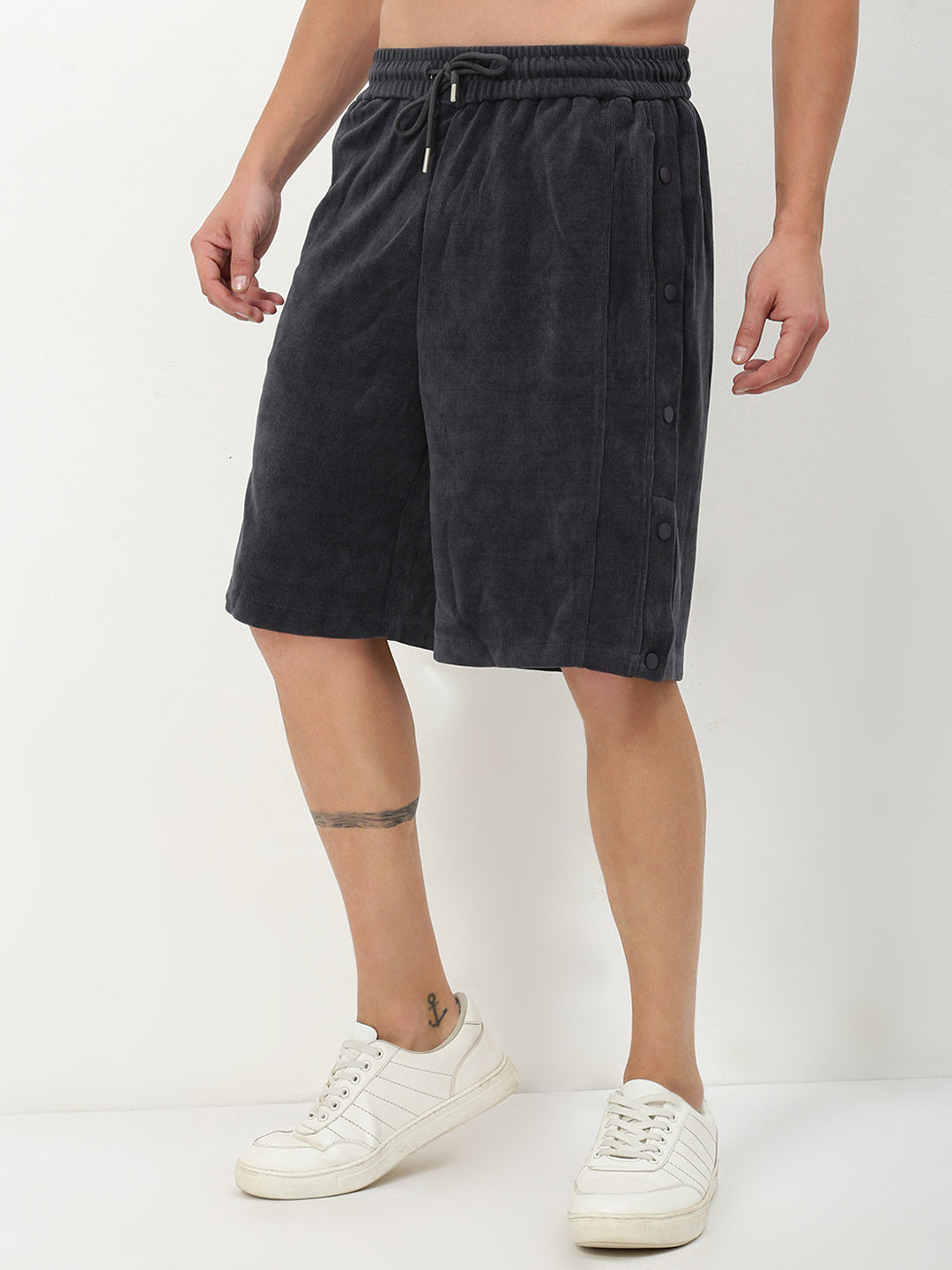 Men's Grey Solid Shorts
