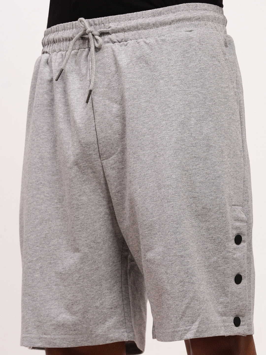 Men's Grey Mid-Rise Shorts