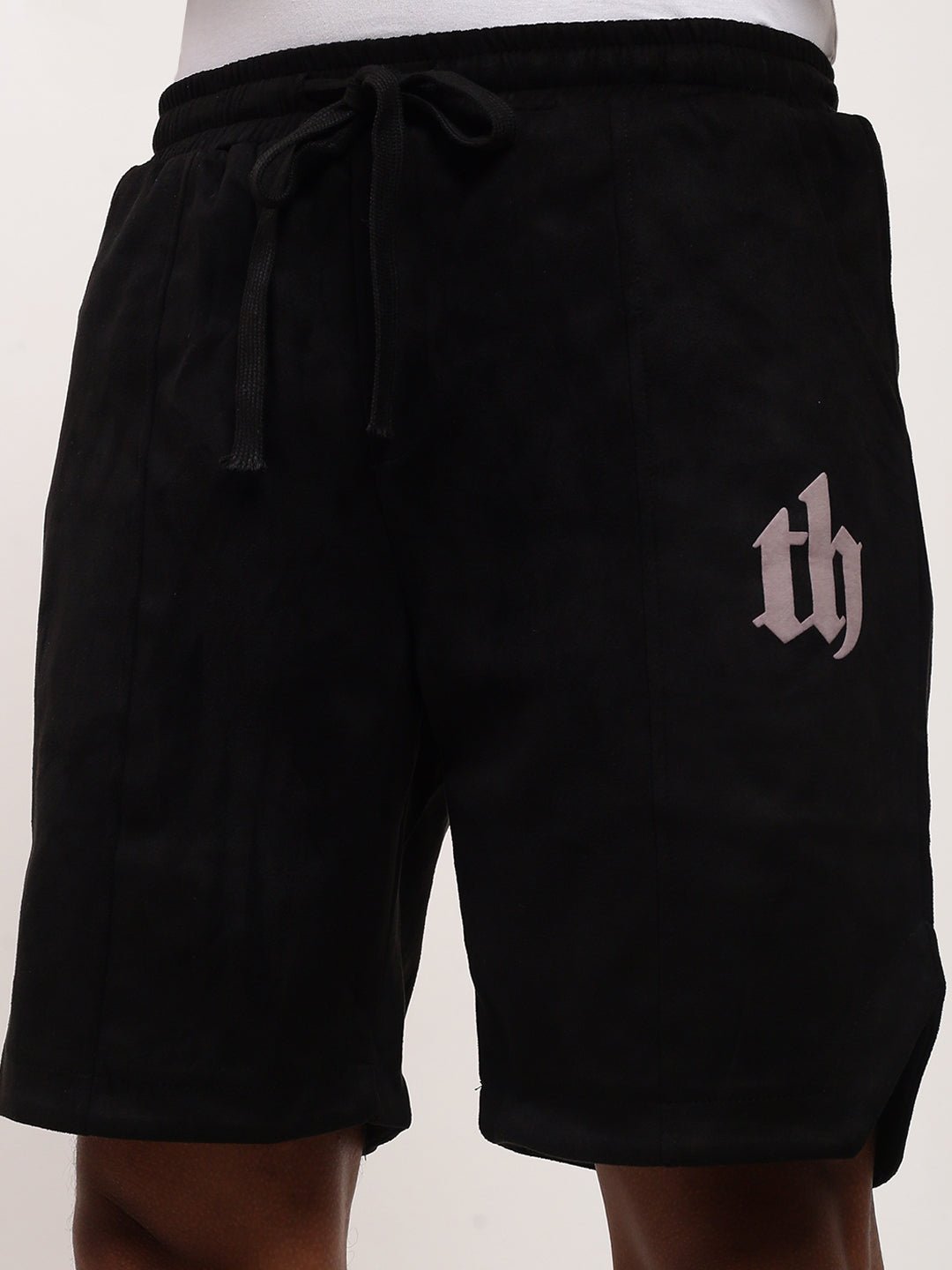 Men's Black Regular Fit Solid Shorts