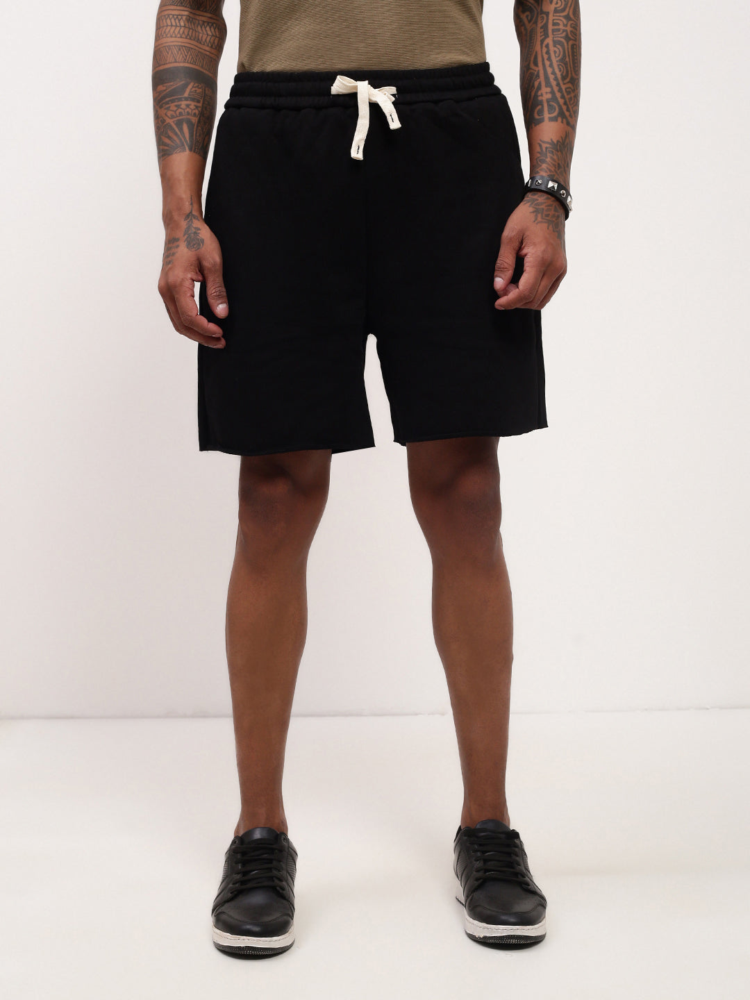 Men's Black Solid Shorts