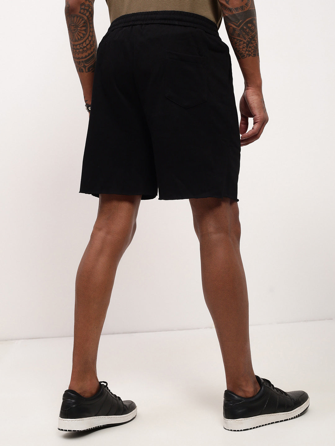 Men's Black Solid Shorts