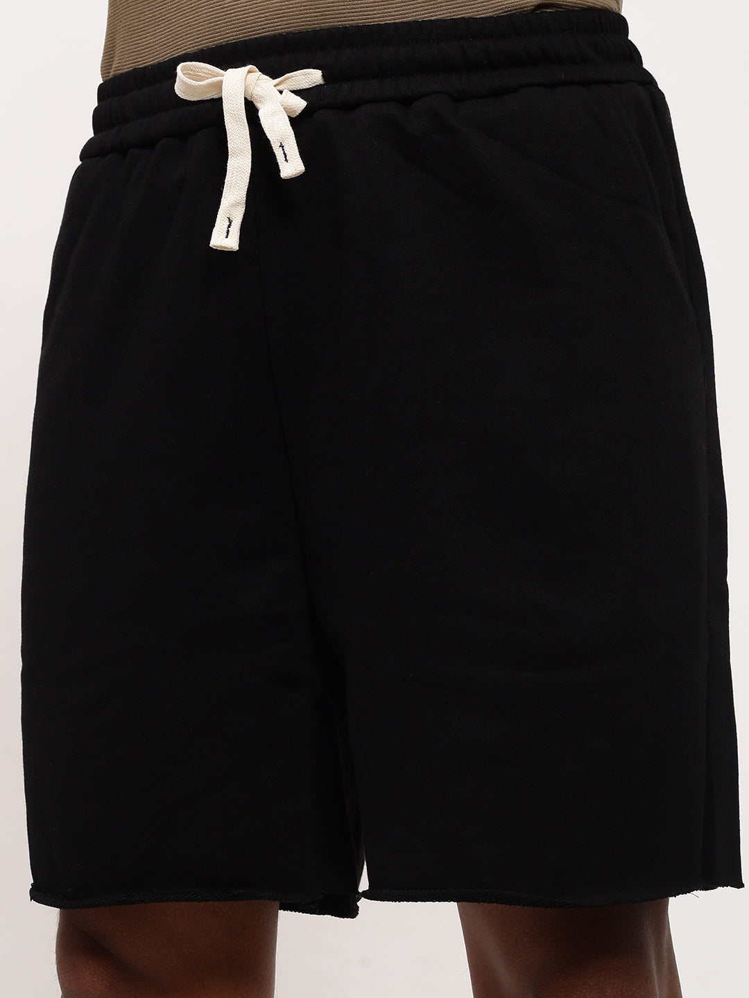 Men's Black Solid Shorts