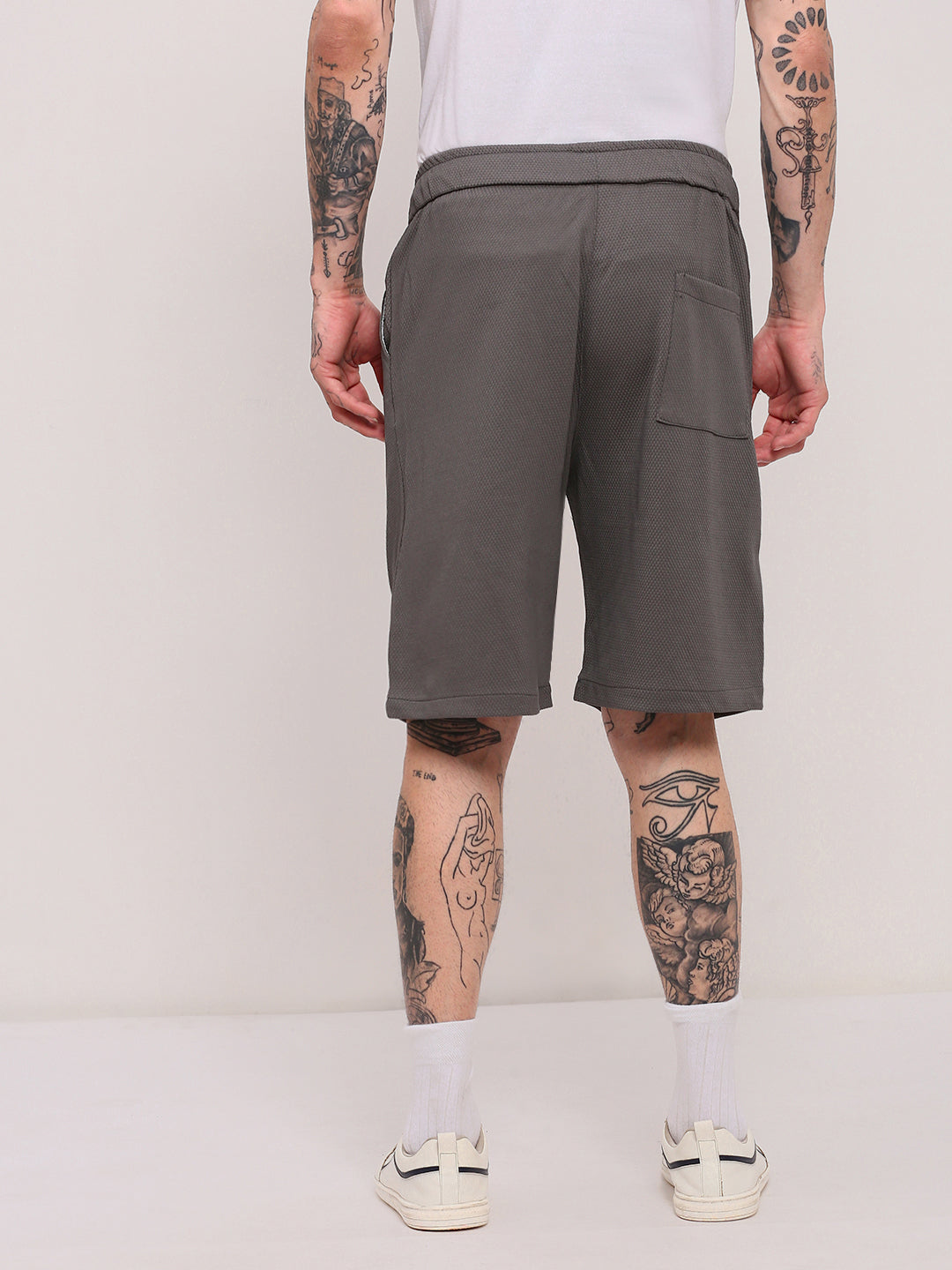 Men's Grey Solid Shorts