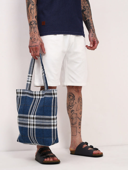 Men's White Mid-Rise Regular Fit Shorts