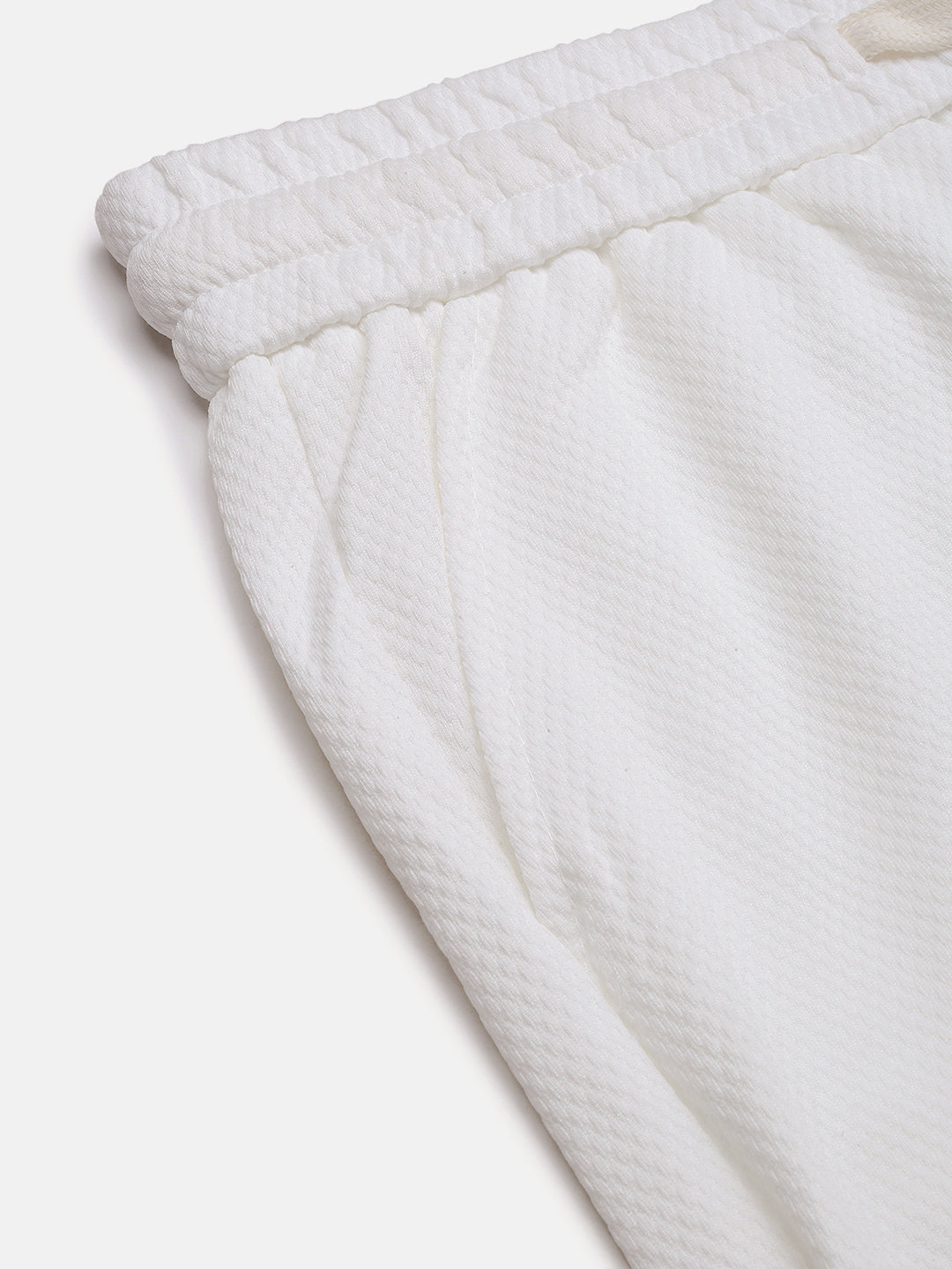 Men's White Mid - Rise Shorts