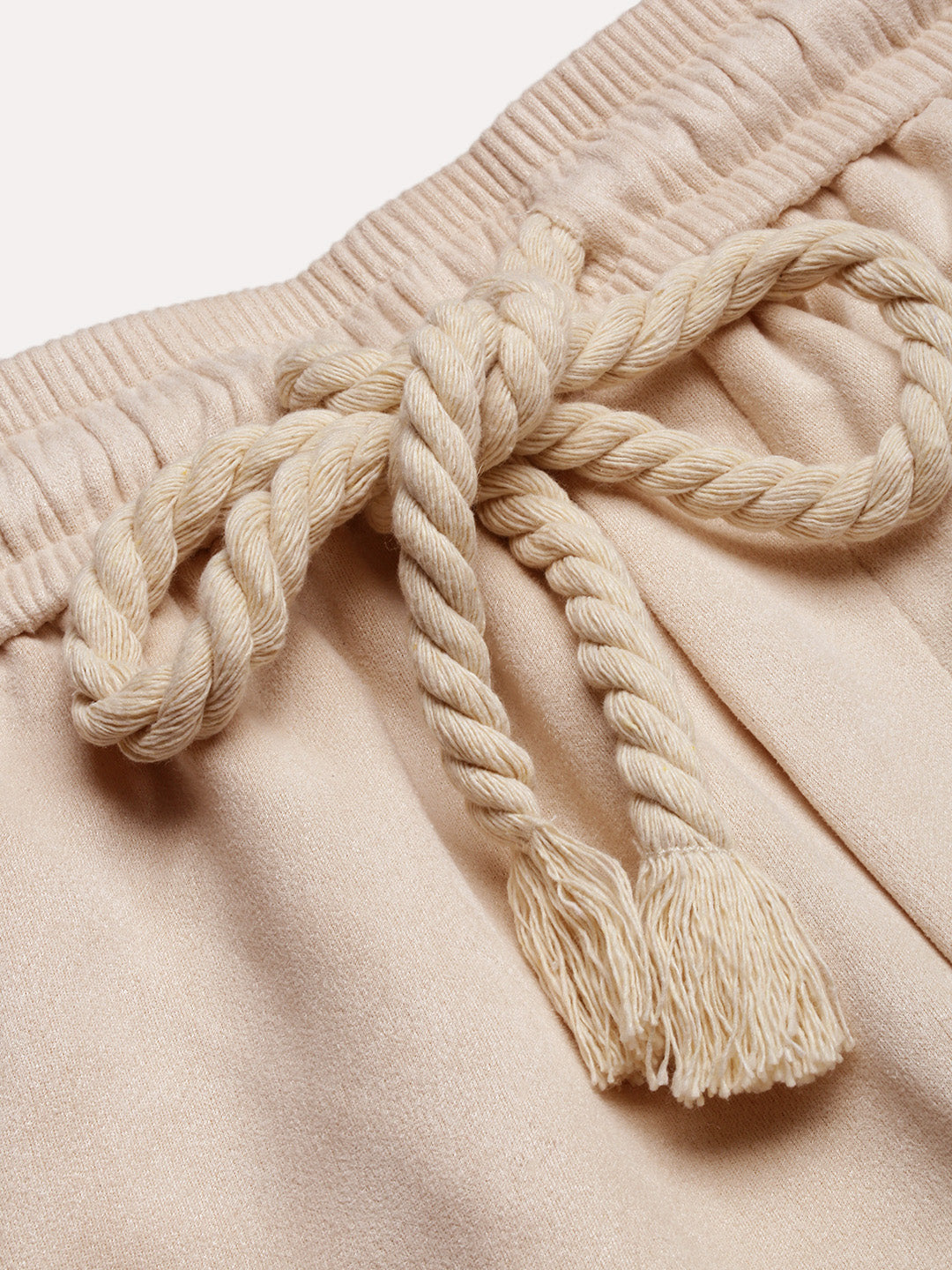 Men's Beige Solid Relaxed Fit Shorts