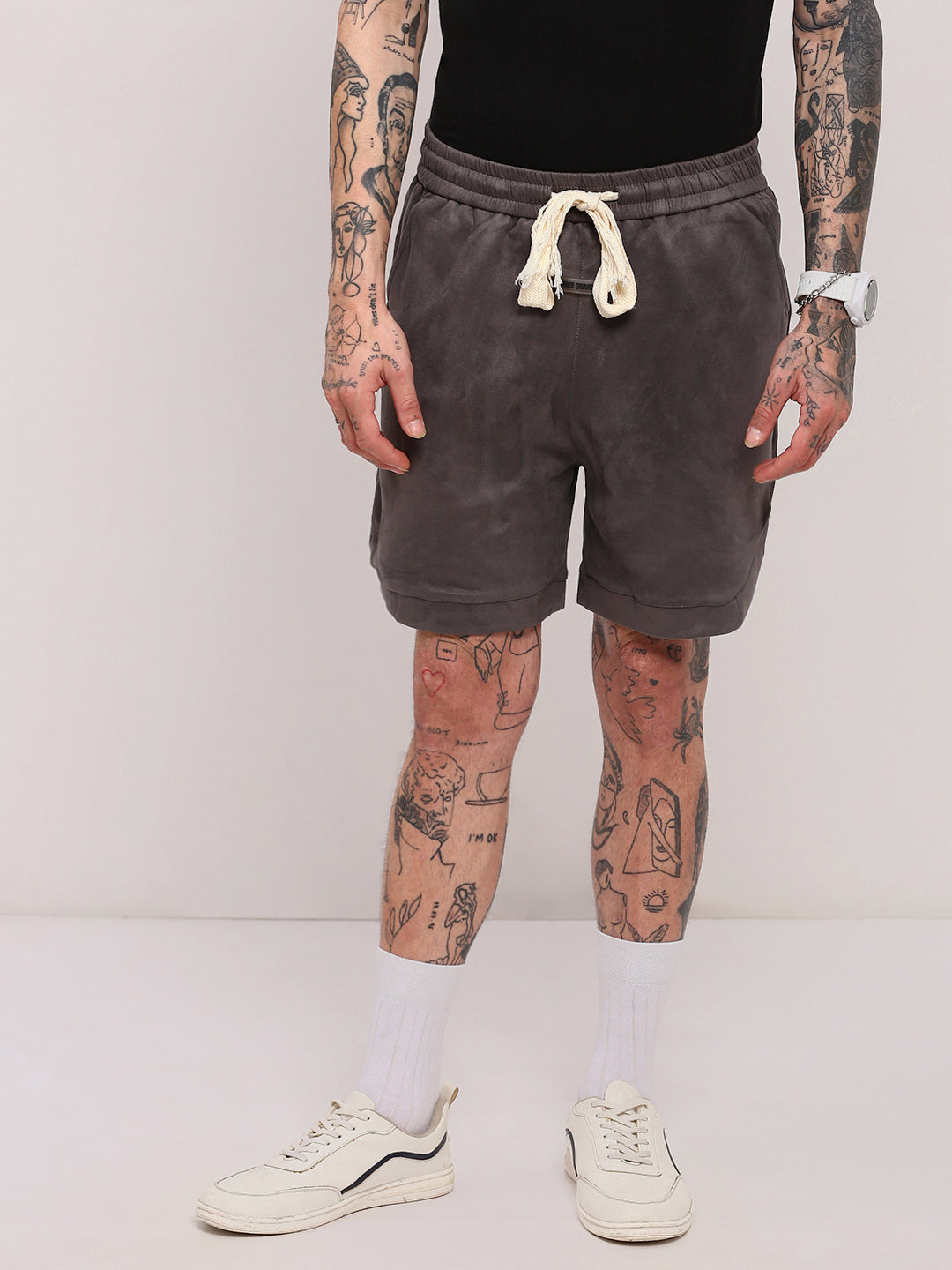 Men's Grey Relaxed Fit  Shorts