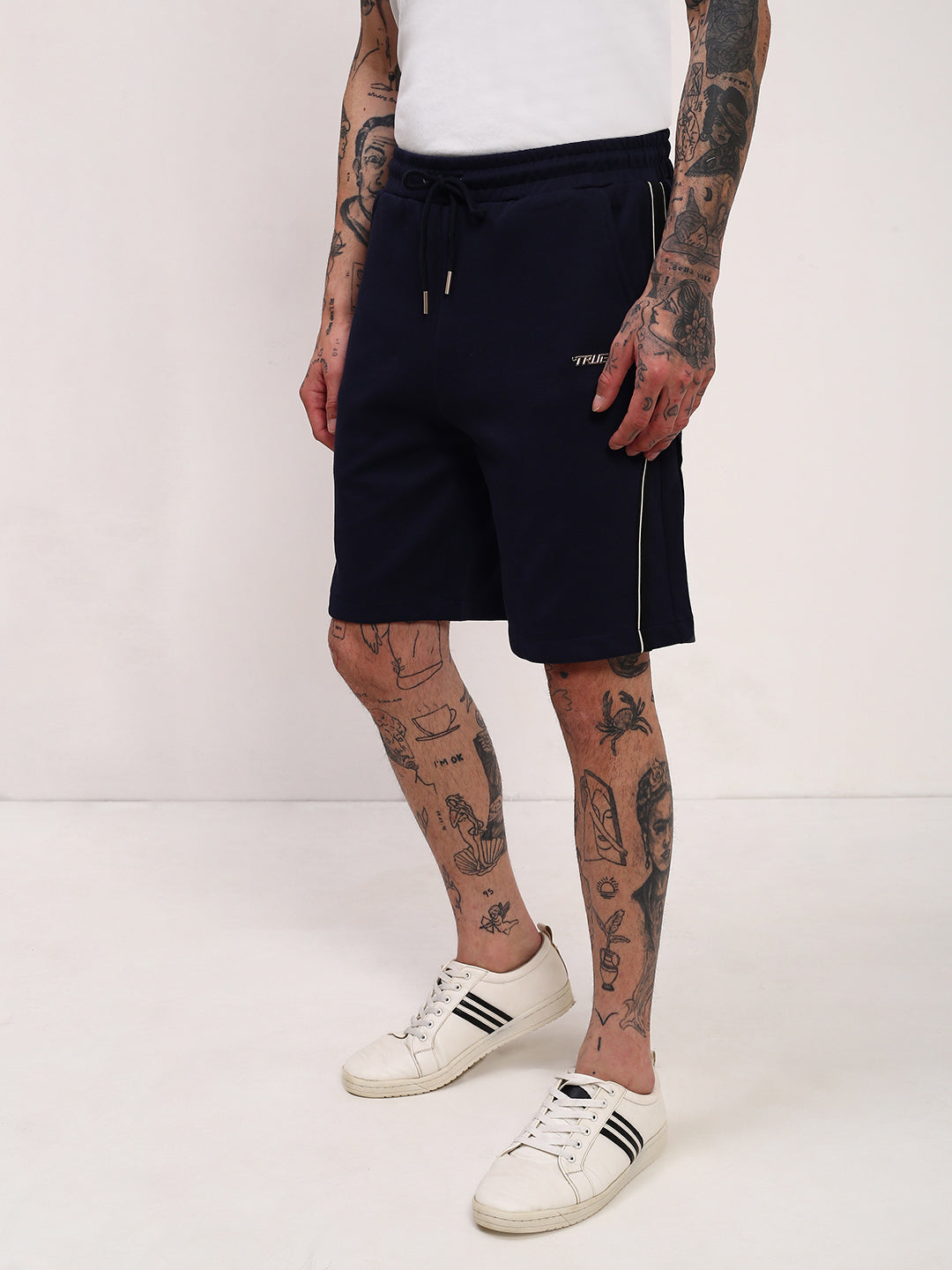 Men's Navy Blue Solid Shorts