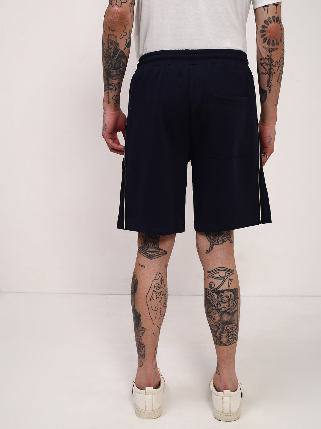 Men's Navy Blue Solid Shorts
