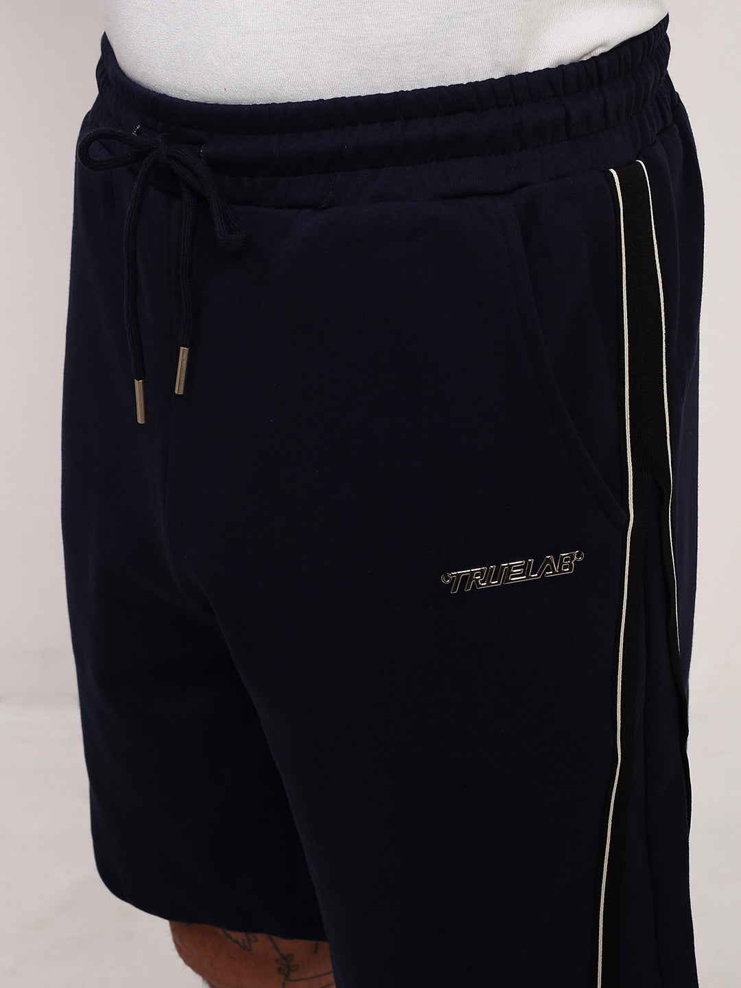 Men's Navy Blue Solid Shorts