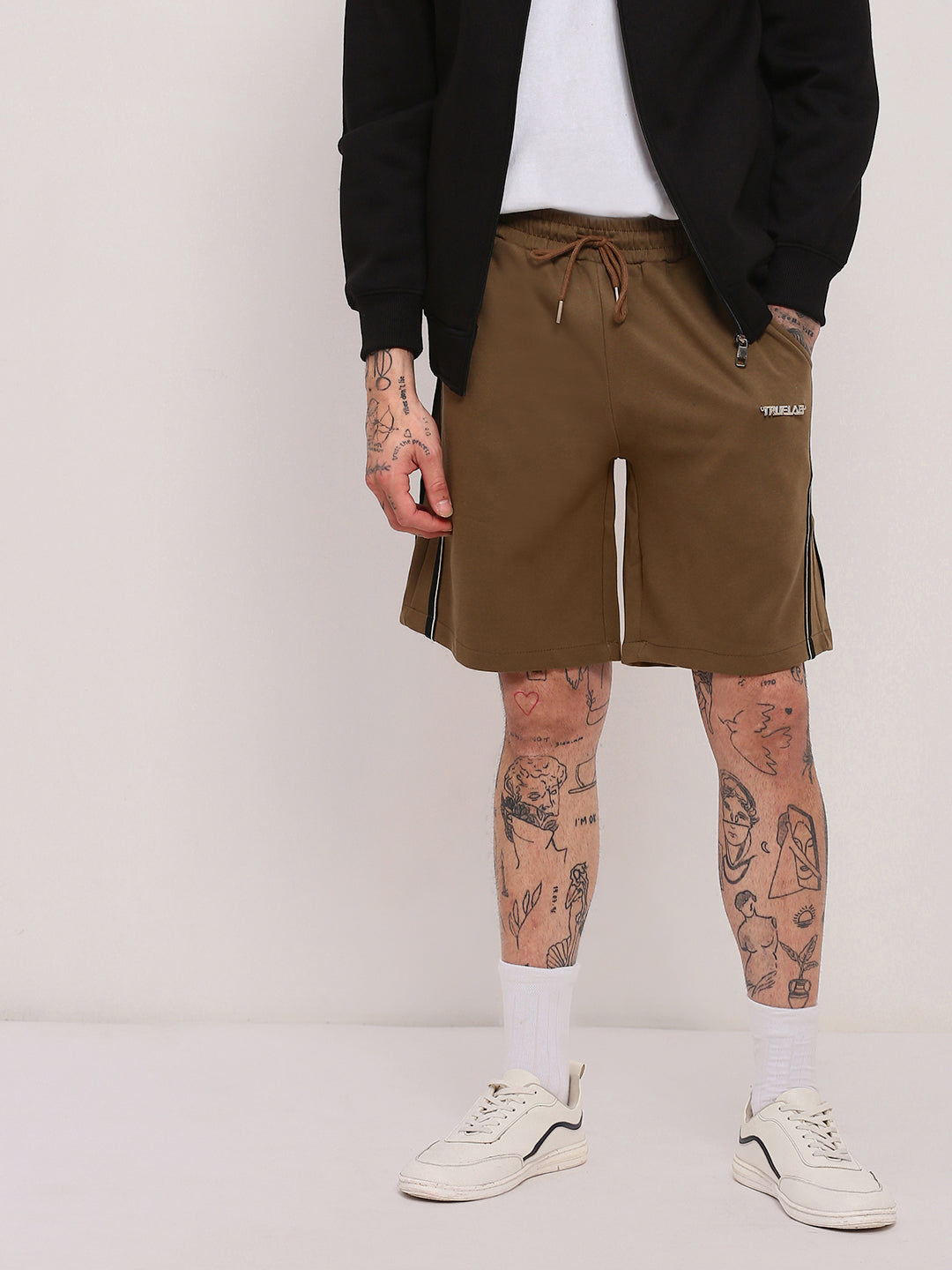Men's Olive Solid Shorts