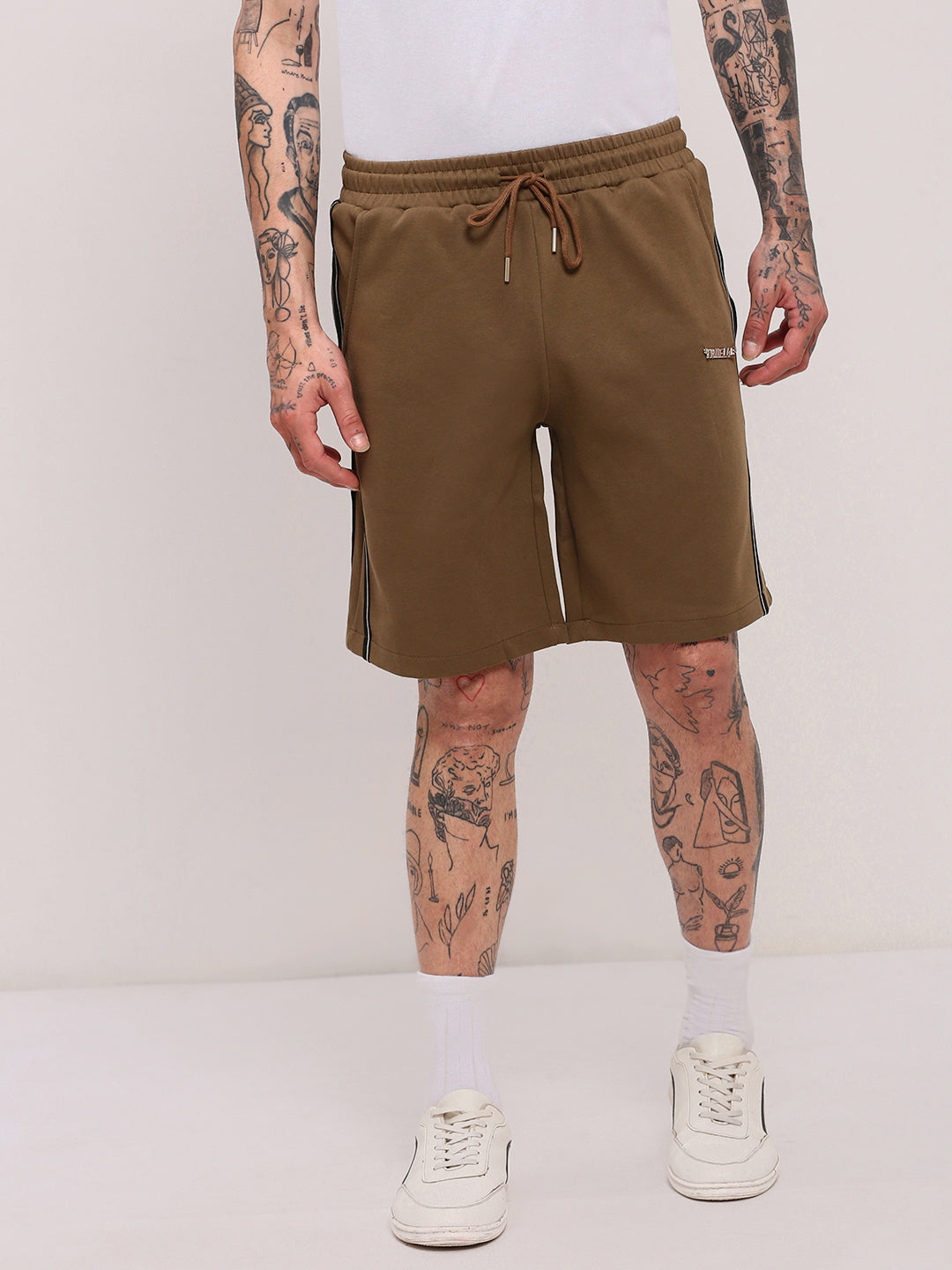 Men's Olive Solid Shorts