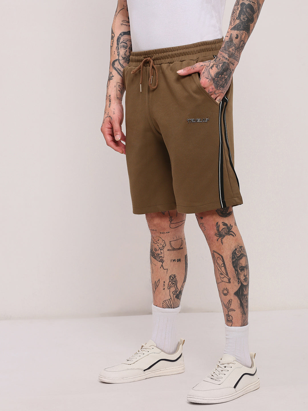 Men's Olive Solid Shorts