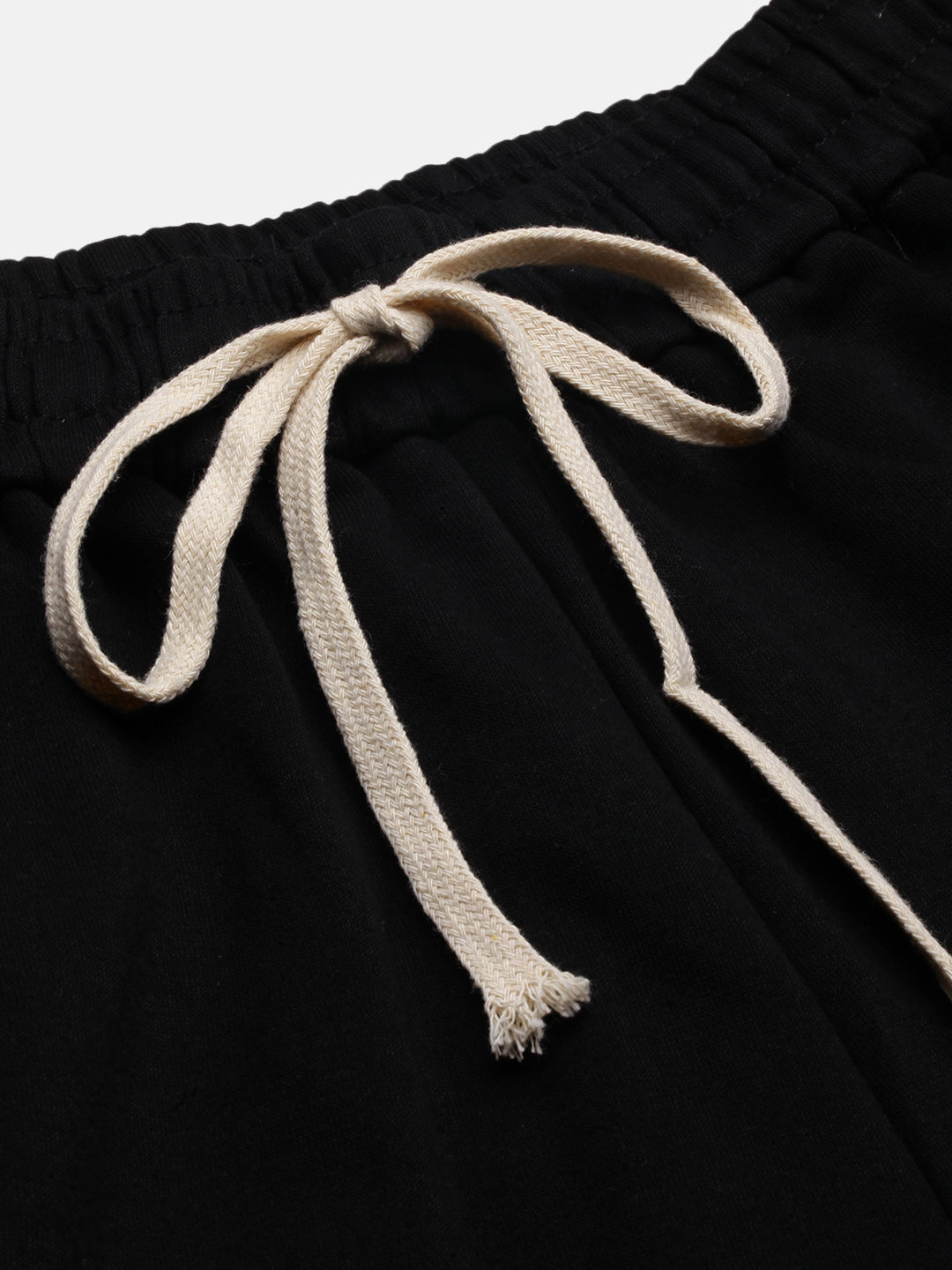 Men's Black Solid Cotton Shorts