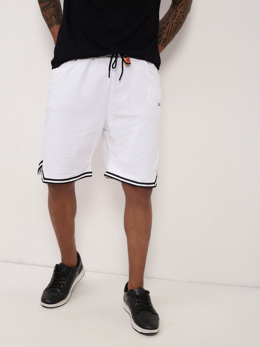 Men's White Cotton Shorts