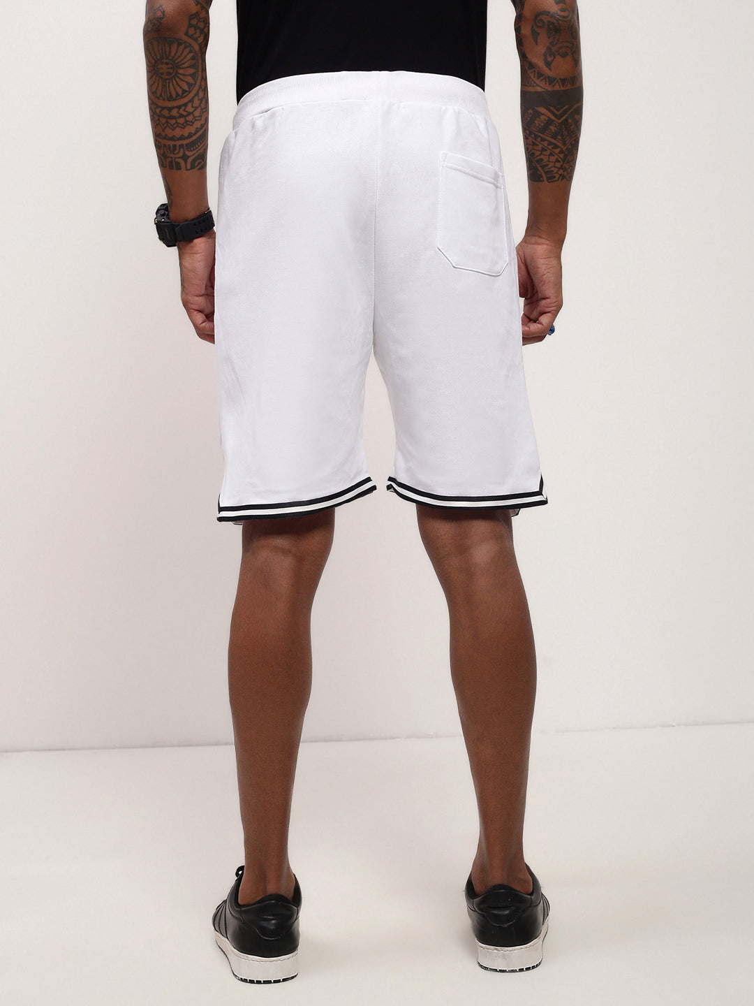 Men's White Cotton Shorts