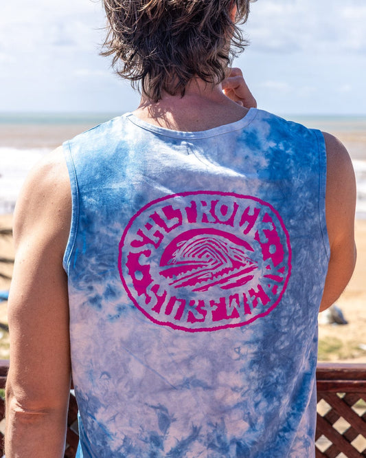 Saltrock Wave - Mens Tie Dye Vest - Blue