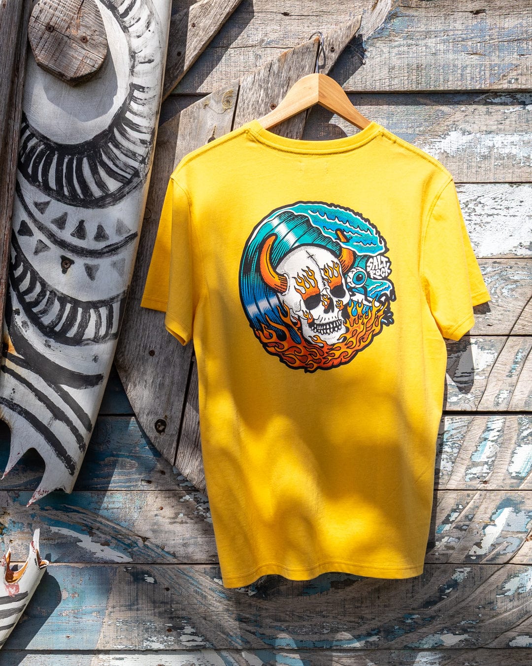 Fire Water Colour - Mens T-Shirt - Yellow