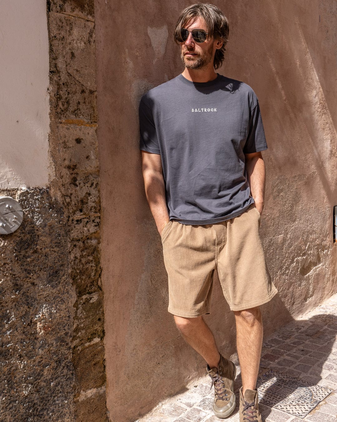 Yin Yang Sun - Mens Oversized Short Sleeve T-Shirt - Dark Grey