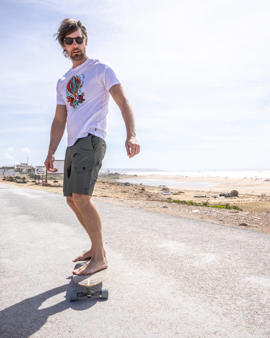 Cactus Flame - Mens T-Shirt - White