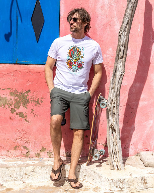 Cactus Flame - Mens T-Shirt - White