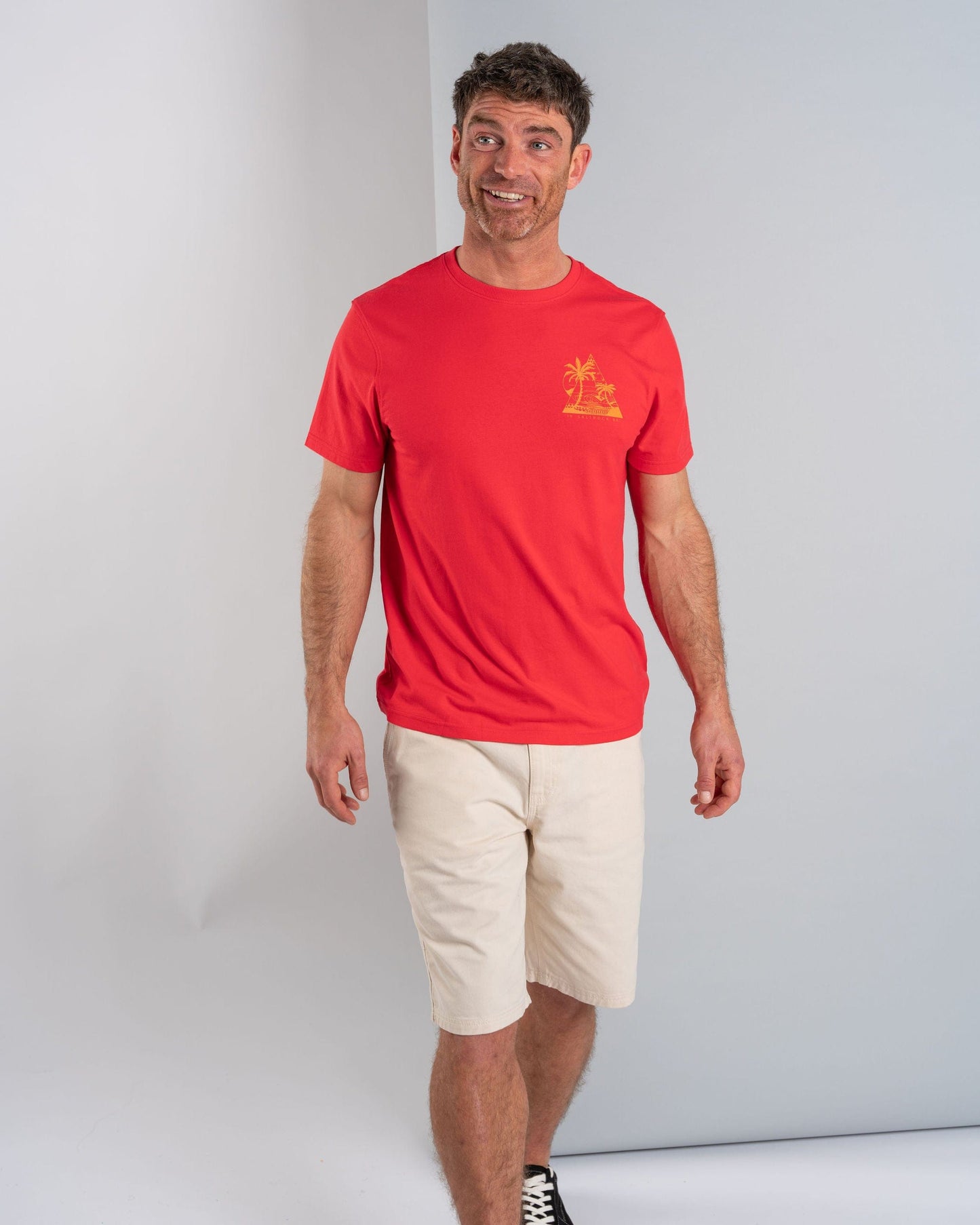 Geo Beach - Mens Short Sleeve T-Shirt - Red