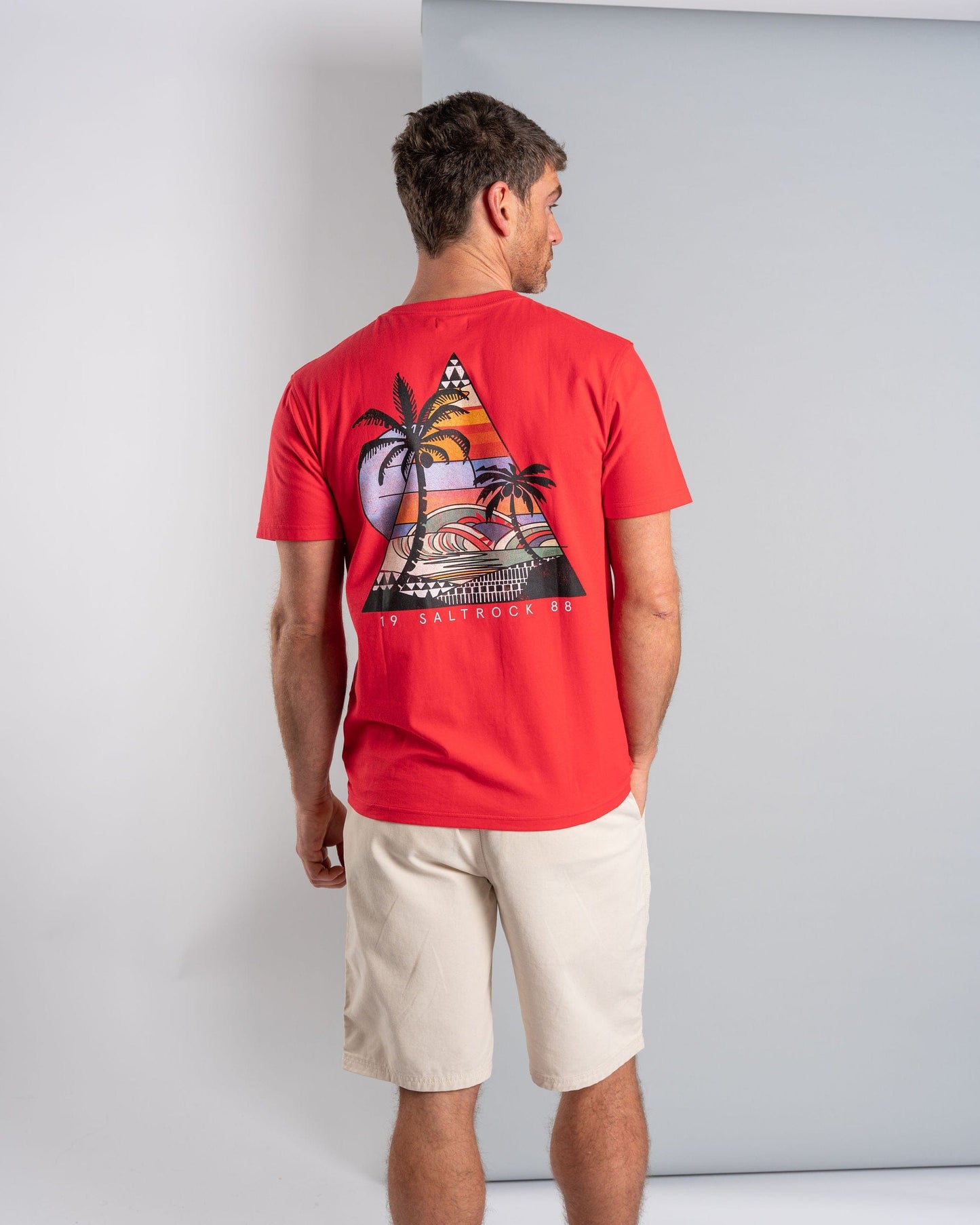 Geo Beach - Mens Short Sleeve T-Shirt - Red
