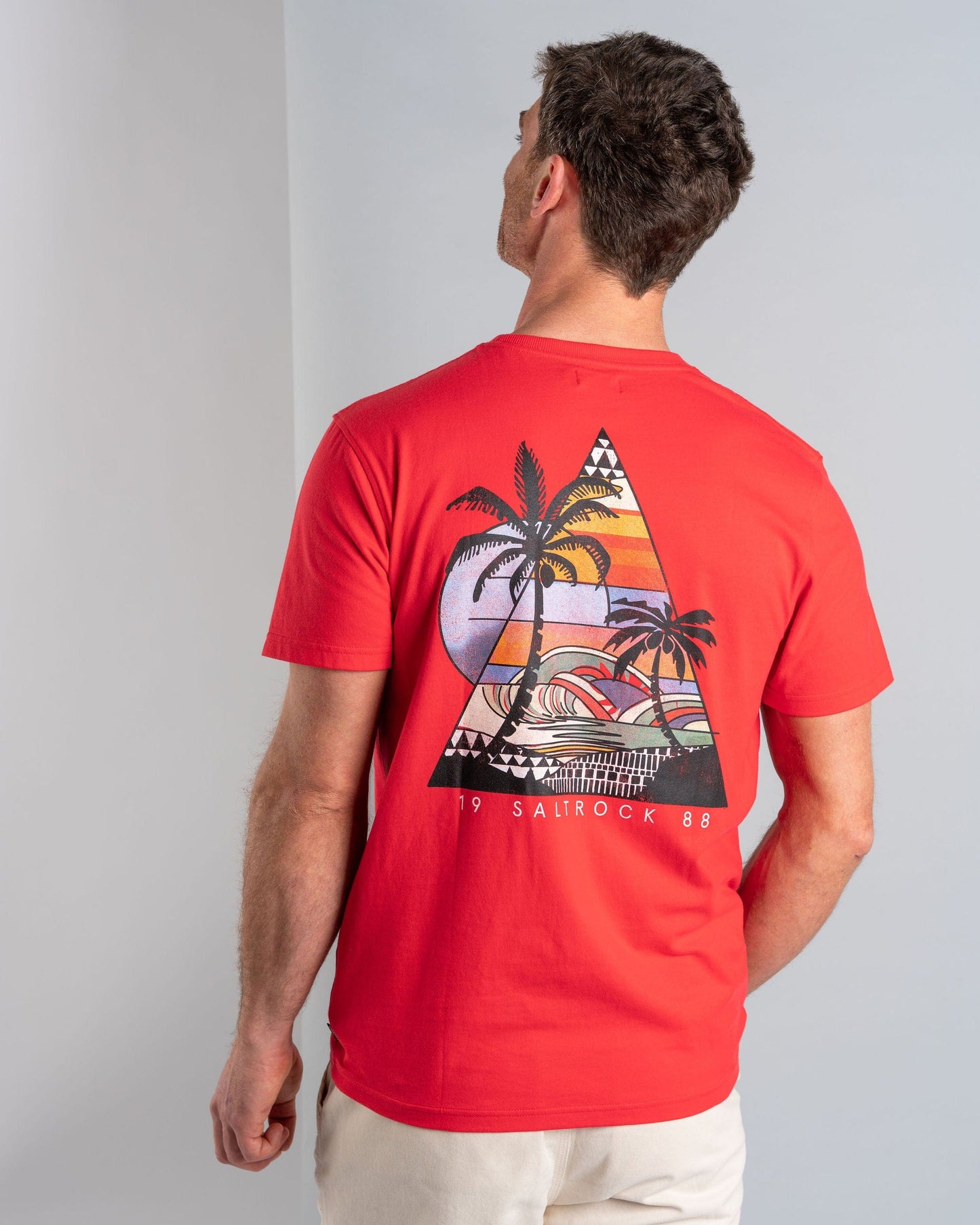 Geo Beach - Mens Short Sleeve T-Shirt - Red