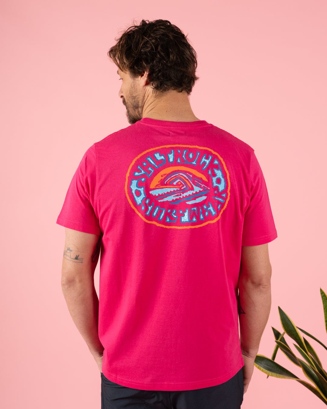 Saltrock Wave - Mens T-Shirt - Pink