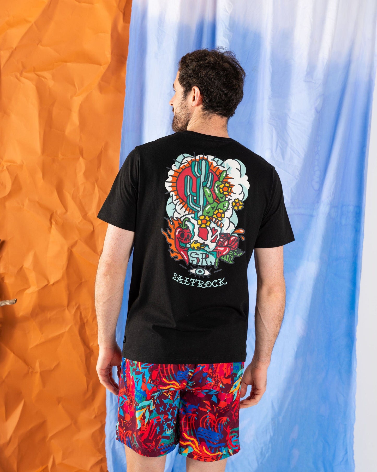 Cactus Flame - Mens T-Shirt - Black