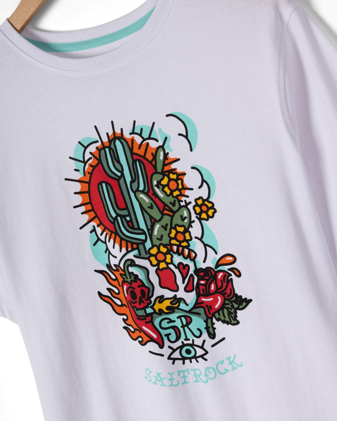 Cactus Flame - Mens T-Shirt - White