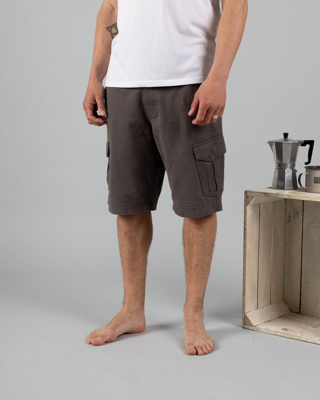 Penwith II - Mens Cargo Shorts - Dark Grey