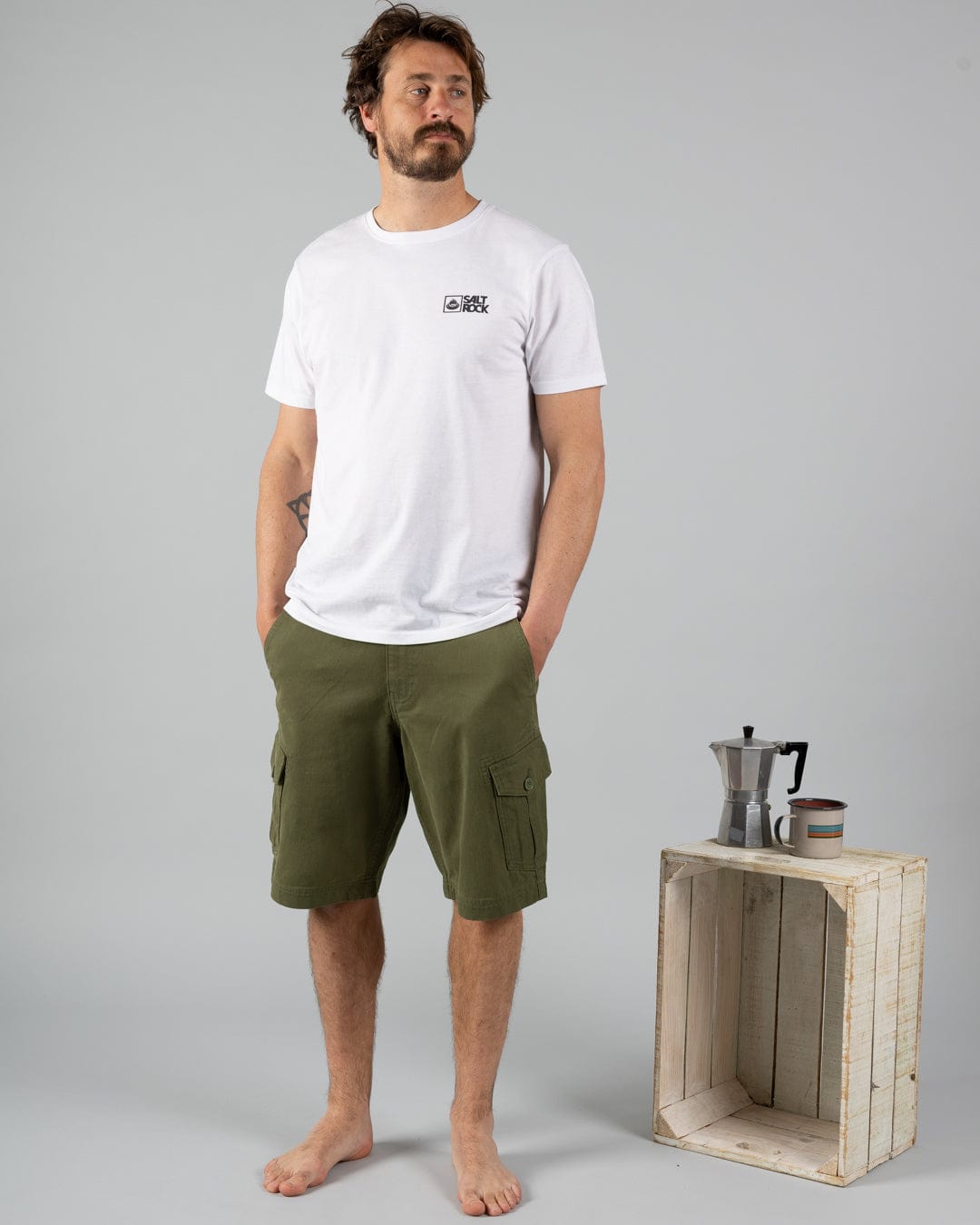 Penwith II - Mens Cargo Short - Dark Green